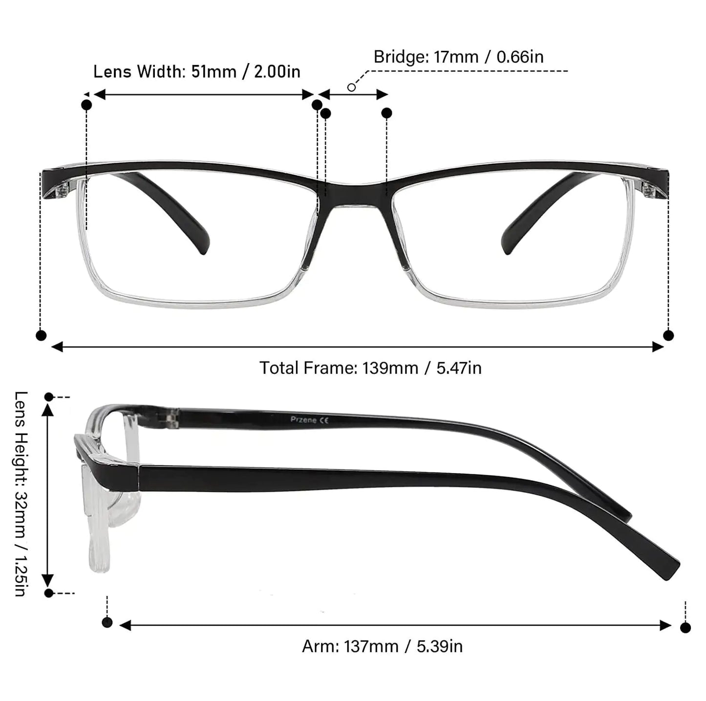 4 Pack Reading Glasses Readers Men Women Square Frame Spring Hinge Unisex Pairs