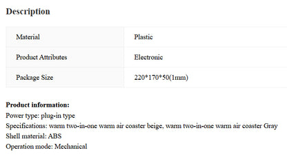 Two-in-one Home Warm Air Blower Desk Thermal Cup Pad