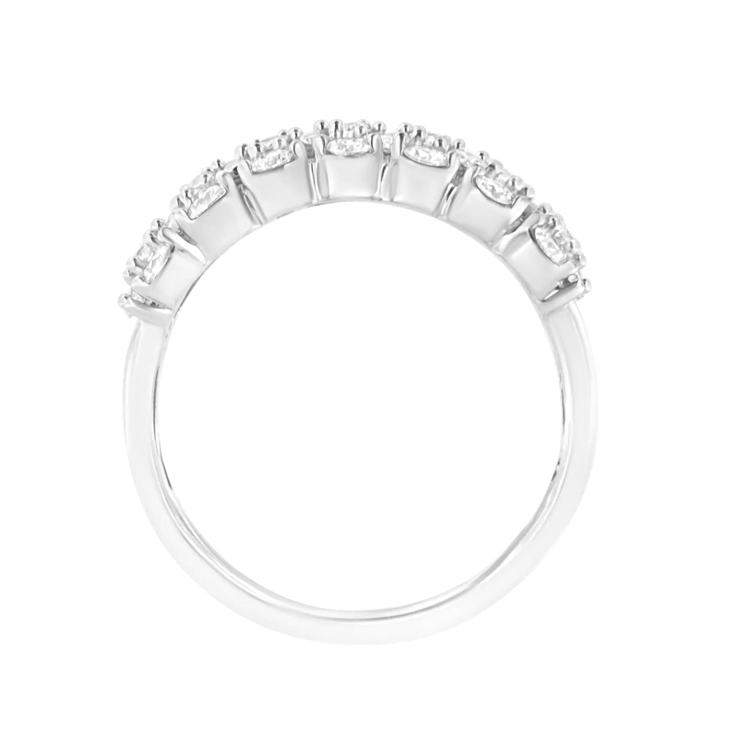 .925 Sterling Silver 1 cttw Lab Grown Diamond Cluster Band Ring (F-G Color, VS2-SI1 Clarity)