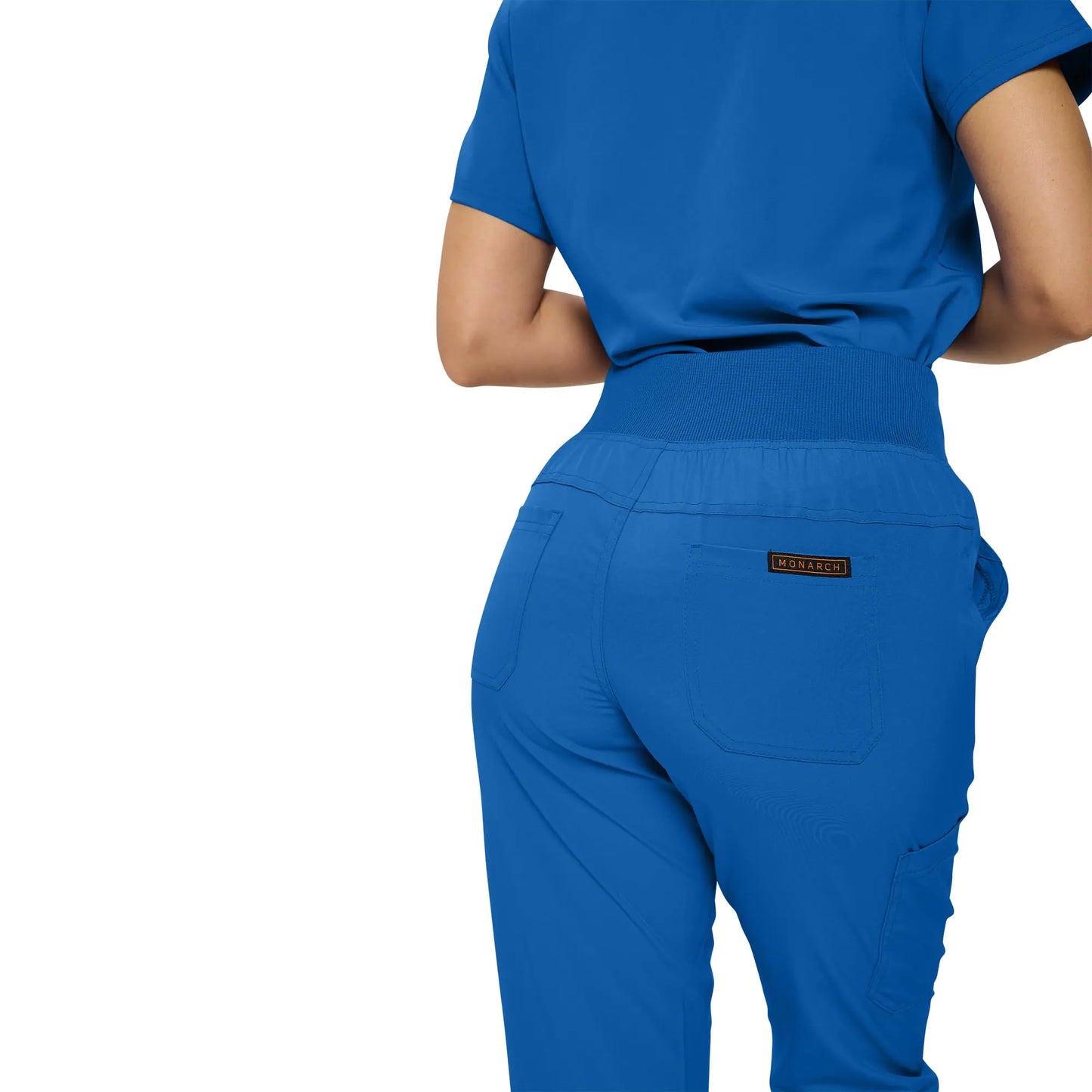 Uniformes médicos MONARCH Uniformes médicos elásticos para mujer, conjuntos médicos deportivos en tallas regular y pequeña, con parte superior metida en el pantalón, para mujer, azul rey, talla extra pequeña