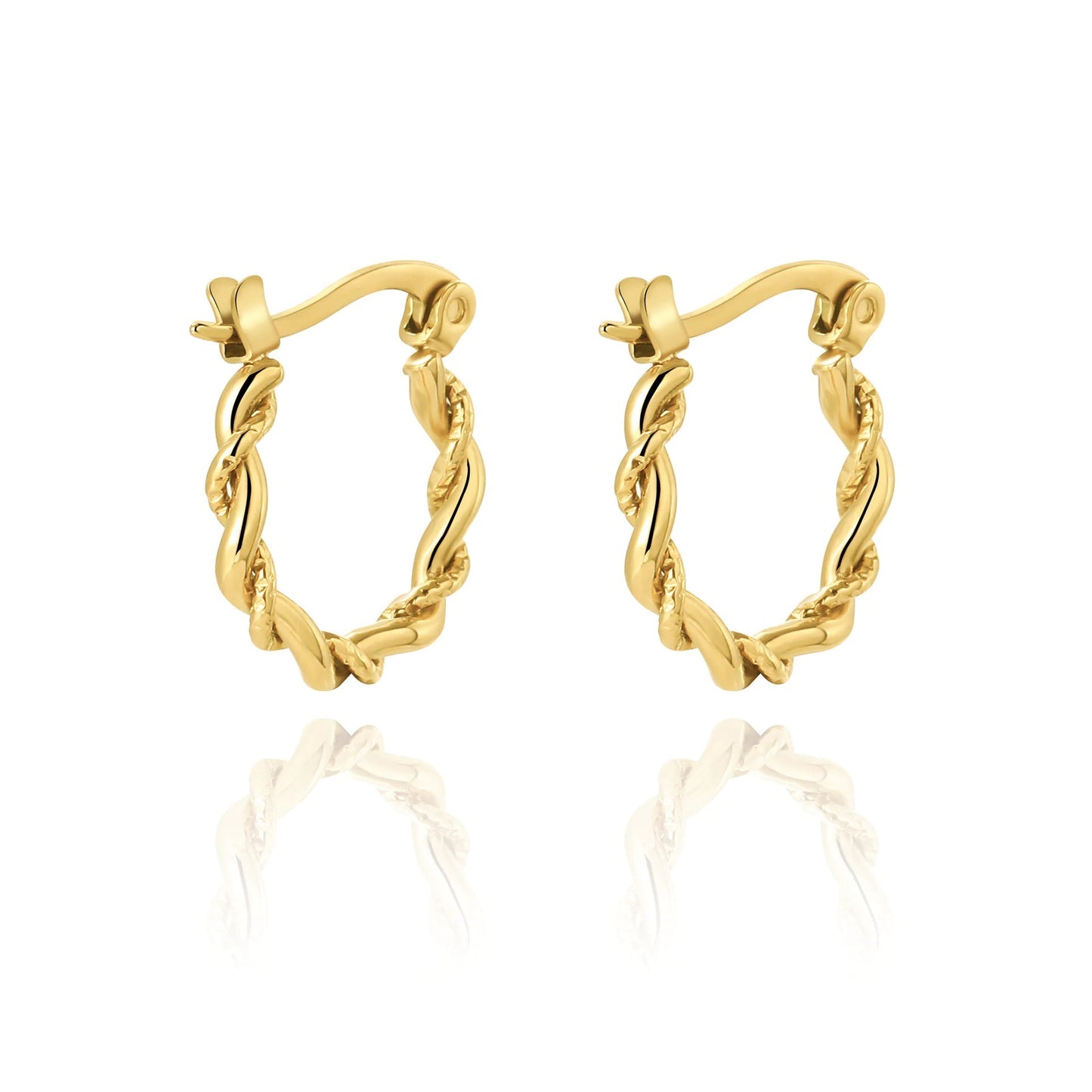 Gold - Plated Crescent Earrings - Catch Cards
