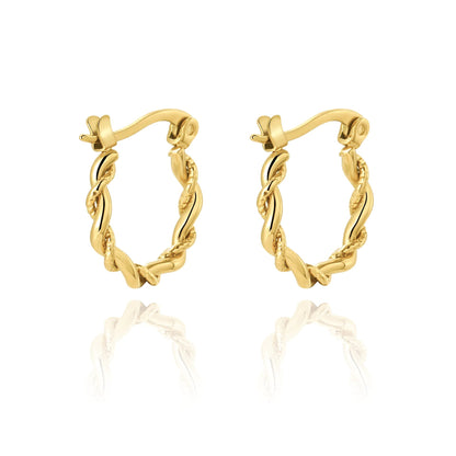 Gold - Plated Crescent Earrings - Catch Cards