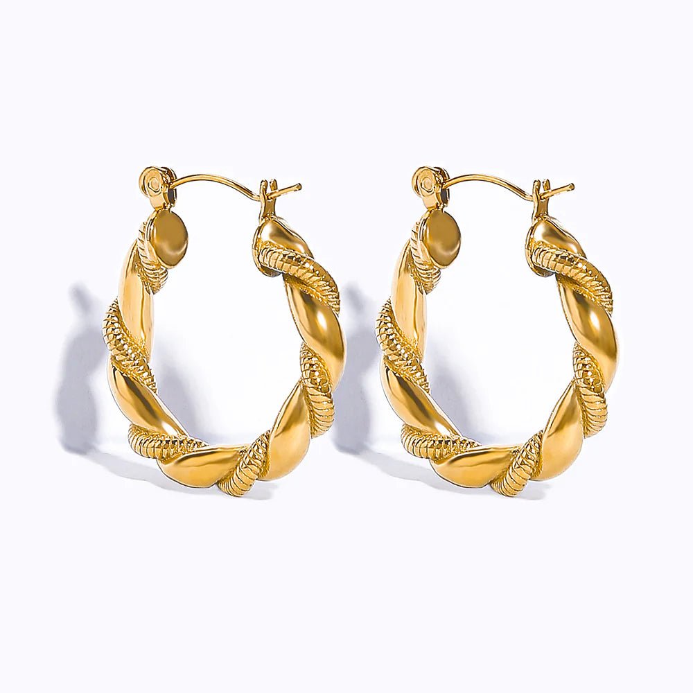 Gold - Plated Crescent Earrings - Catch Cards