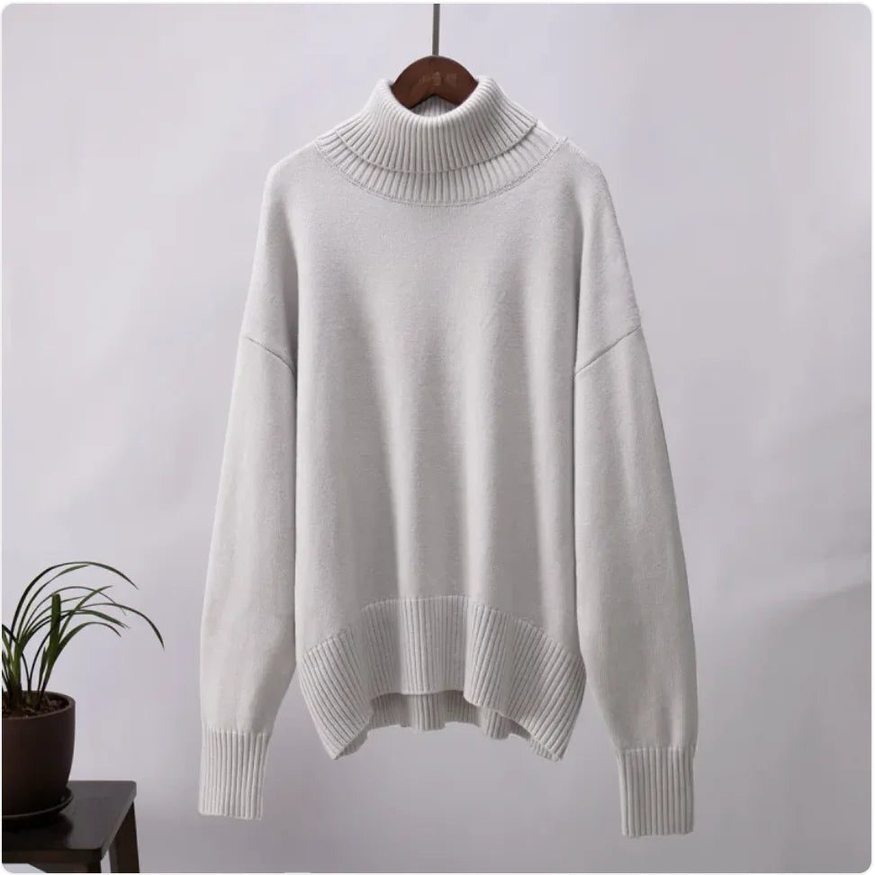 Women's Solid Color Turtleneck Sweater