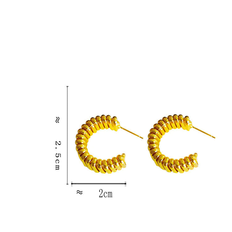铜金弹簧耳环