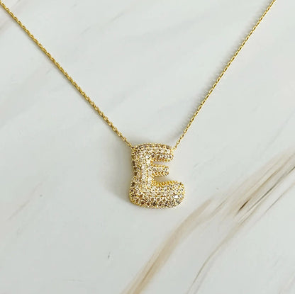 Crystal Bubble Initial Necklace