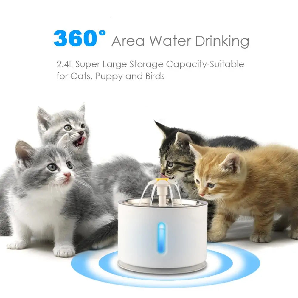 Automatic Pet Water Fountain USA The continuous water flow encourages pets to drink more, which can improve their overall health and hydration.