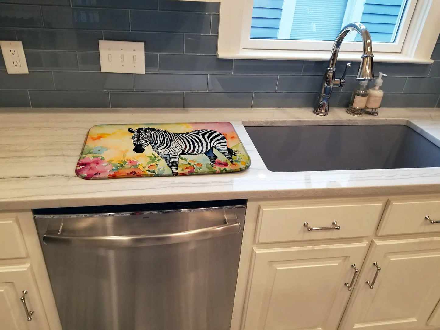 Zebra Dish Drying Mat