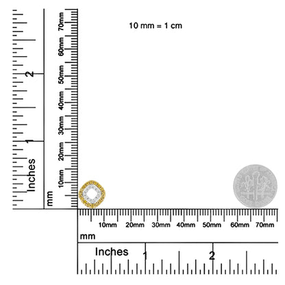 14K gult gull .925 belagt sterling sølv 1/2 Cttw behandlet gul diamant dobbel puteformet 18" anhengskjede (gul farge, I2-I3 klarhet)