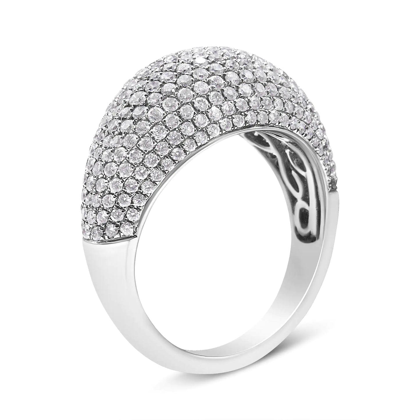 14K White Gold 1 3/4 Cttw Round-Cut Diamond Cluster Band Ring (G-H Color, SI1-SI2 Clarity)