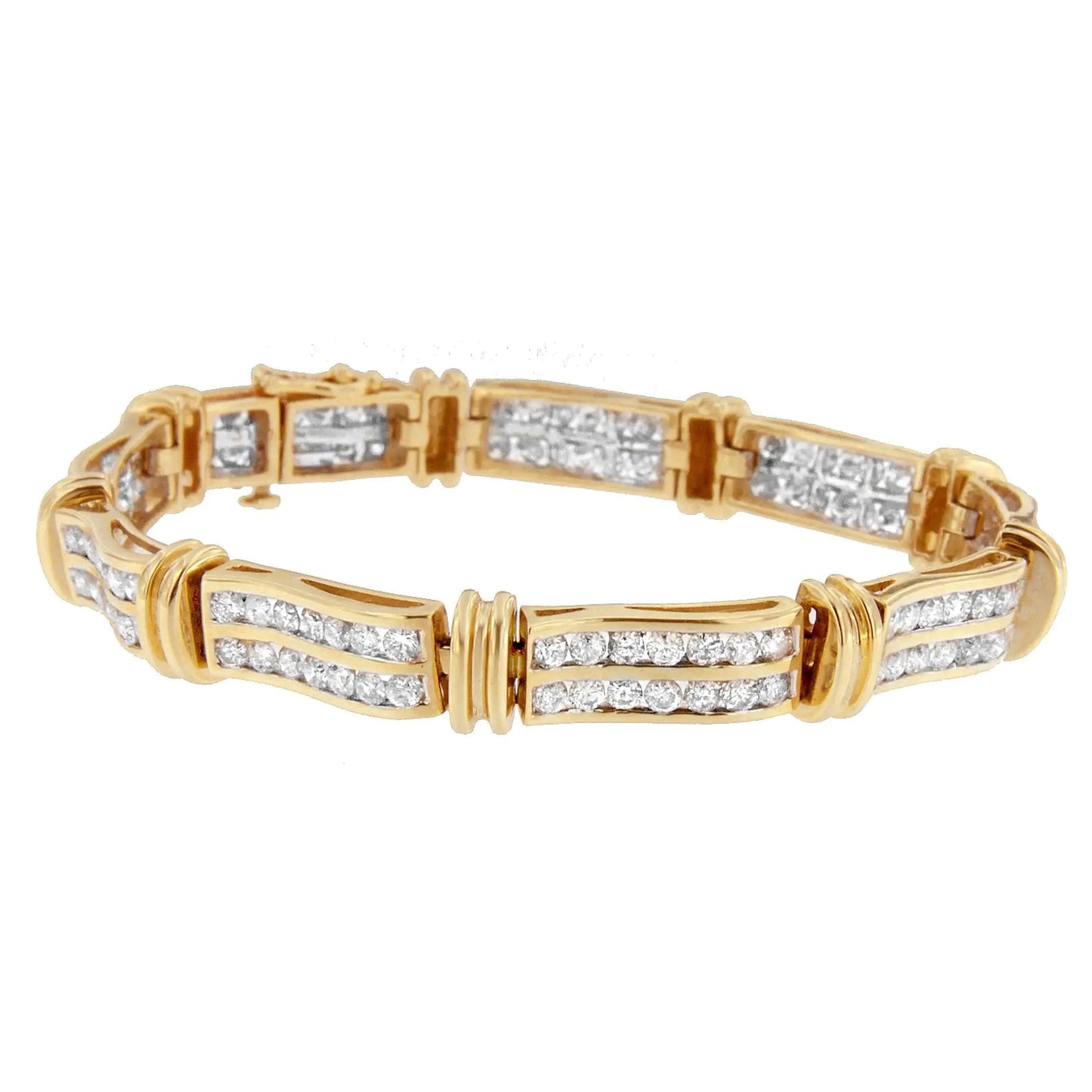 14K Yellow Gold Round-Cut Diamond Bracelet (5.35 cttw, H-I Color, I1-I2 Clarity)