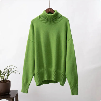 Women's Solid Color Turtleneck Sweater