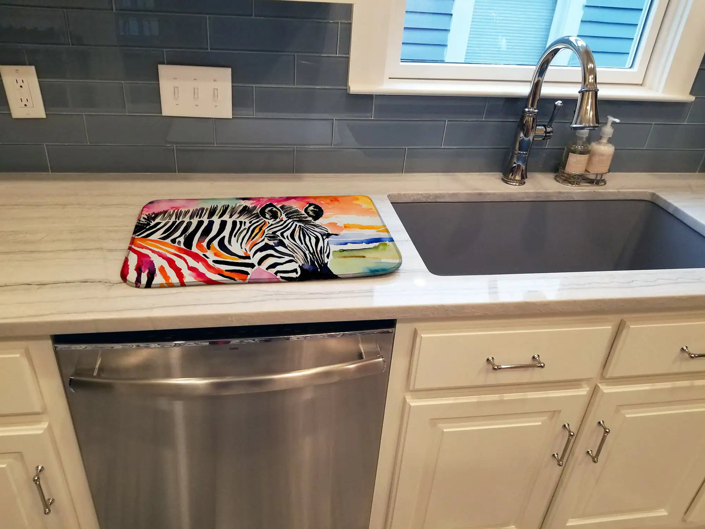 Zebra Dish Drying Mat