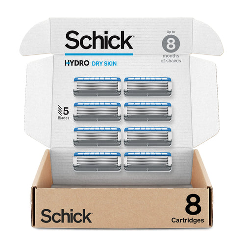 Schick Hydro Dry Skin Razor Refills, 8ct | Razor Blades Refills, Razor Blades for Men, Shaving Blades for Men, Hydro Razor Blades Refill, 5 Blade Razor Men, 8 Refills 8 Count (Pack of 1)