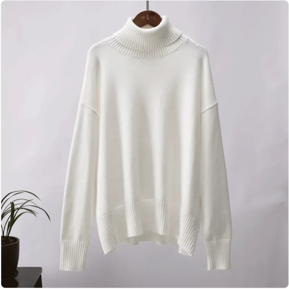 Women's Solid Color Turtleneck Sweater