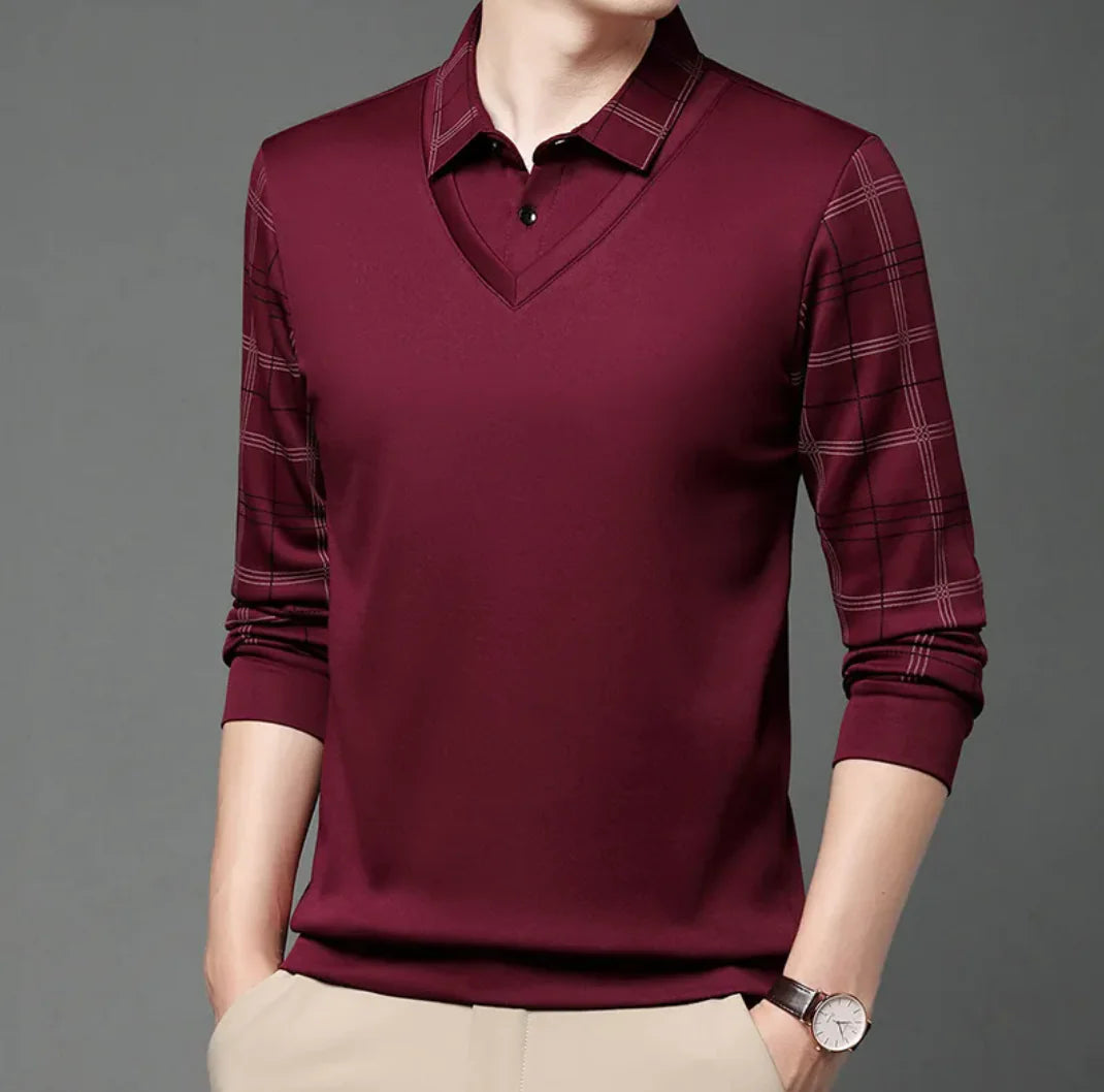 Camisa a cuadros coreana para hombre