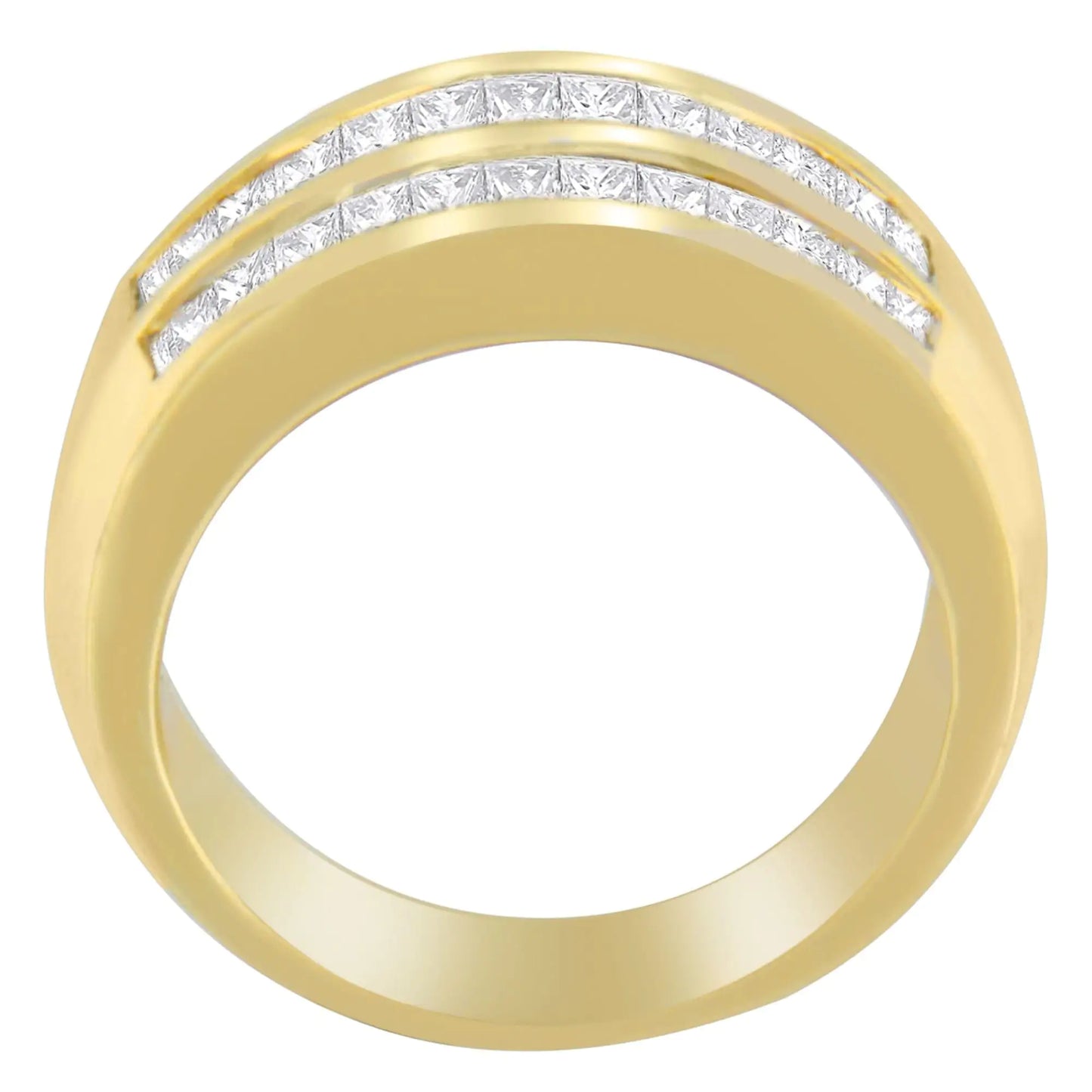 14K gult gull 1 karat. TDW Princess and Baguette-Cut Diamond Ring (HI, SI1-SI2)