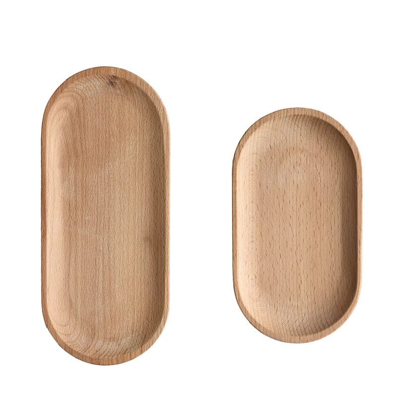 Japanese Solid Wood Oval Tray - Catch Cards