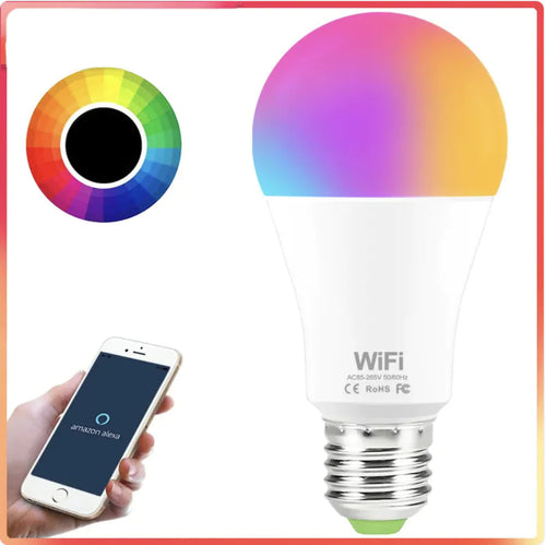 Bombilla LED RGB inteligente con WiFi de 15 W