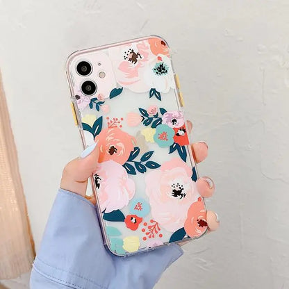 Funda para teléfono con diseño floral vibrante