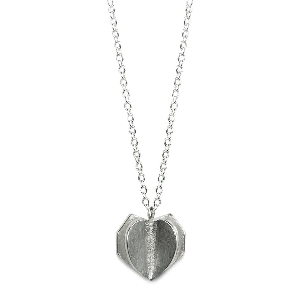 Collar de doble corazón de plata esterlina