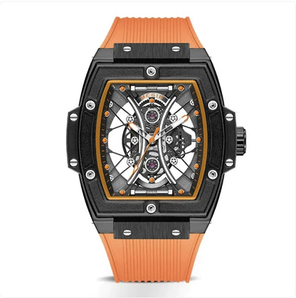 Reloj deportivo luminoso con correa de silicona Tonneau para hombre