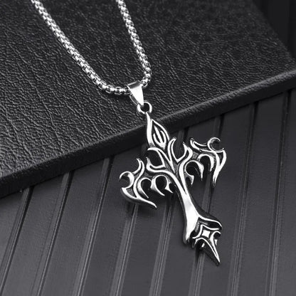 Cross Amulet Stainless Steel Pendant