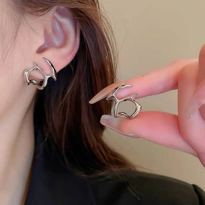 Irregular Liquid Metal Punk Hoop Earrings