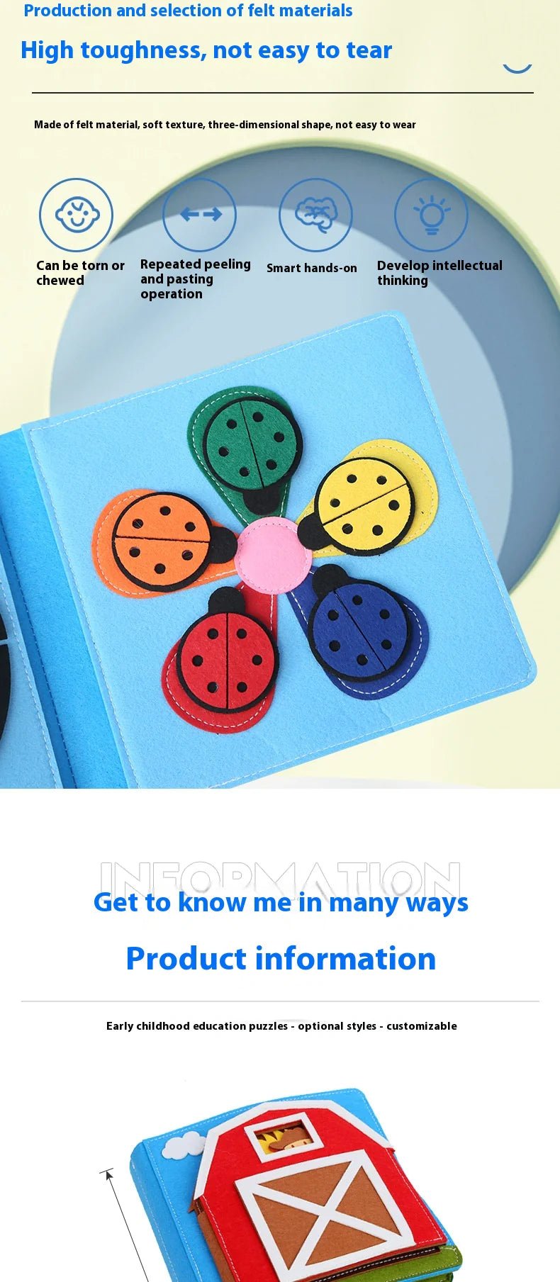 Kit Educativo Infantil de Fieltro DIY - Catch Cards