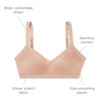 Warner's Women's Easy Does It® Underarm-smoothing With Seamless Stretch Wireless Lightly Lined Comfort Bra Rm3911a Small Vino