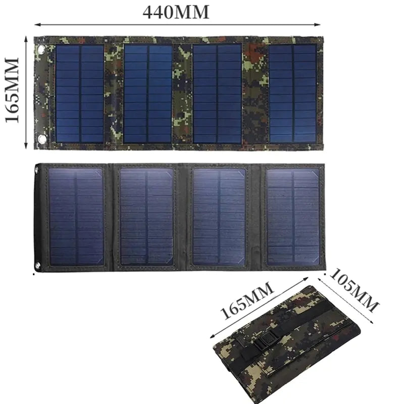 Cargador de panel solar plegable