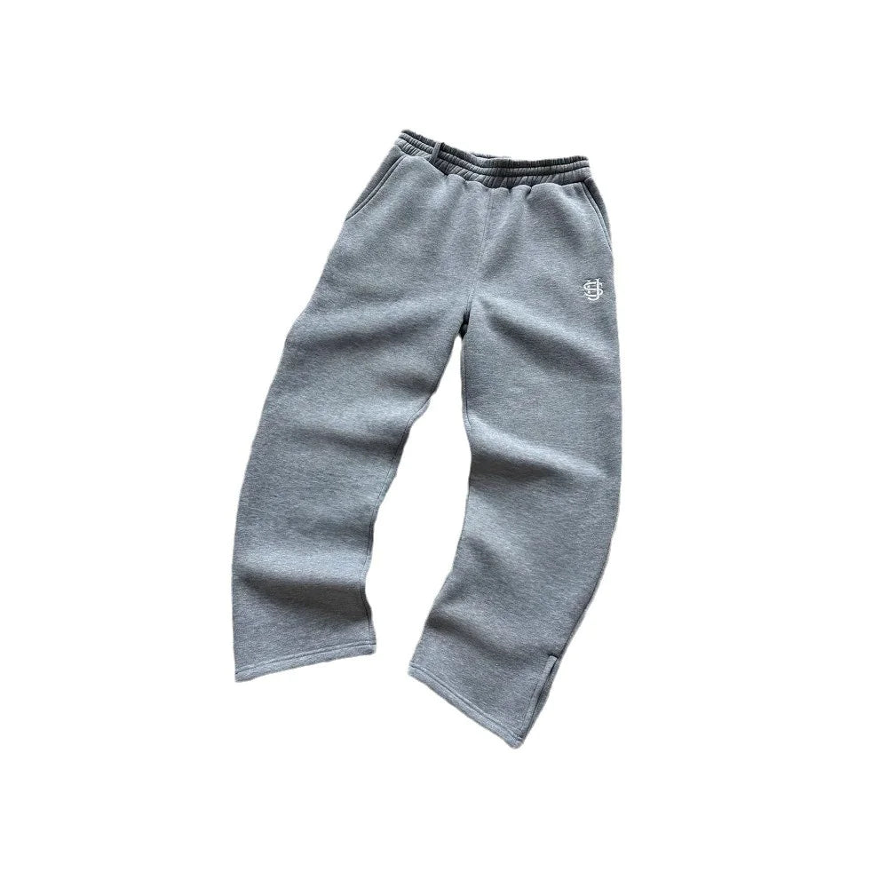 Solid Color Zipper Sweatpants