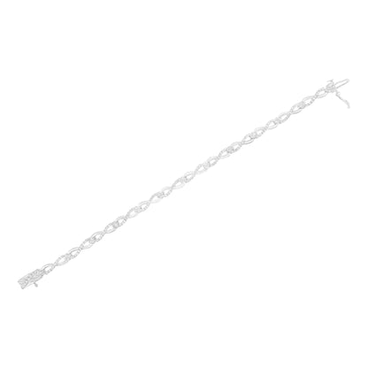 Pulsera de eslabones infinitos con diamantes engastados en garras de 1,0 ct en plata de ley 925 (color IJ, claridad I2-I3) - 7,25"