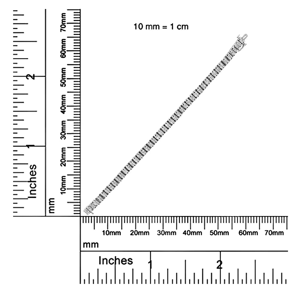 14K valge kuld 3,00 Cttw Princess Diamond Composite Link Tennise käevõru (IJ värv, I1-I2 Clarity) – 7,25 tolli