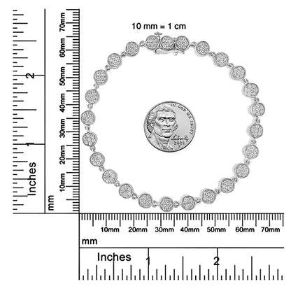 .925 Sterling Silver 2,0 Cttw ümmargune teemantlingiga käevõru (GH värv, I1-I2 Clarity) – 7,25 tolli