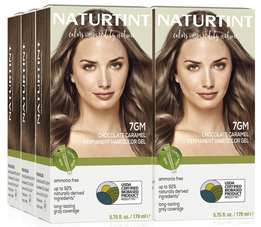 Tinte permanente Naturtint 7 g Chocolate Caramelo (paquete de 6), sin amoníaco, vegano, sin crueldad animal, hasta un 100 % de cobertura de canas, resultados duraderos (el empaque puede variar)