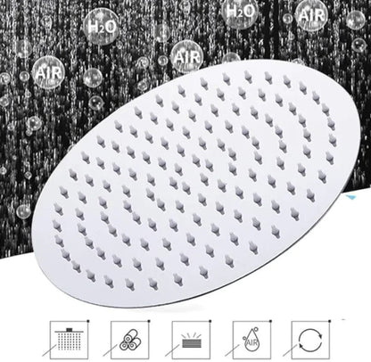 Large Chrome Stainless Steel Rainfall Shower Head - Catch Cards