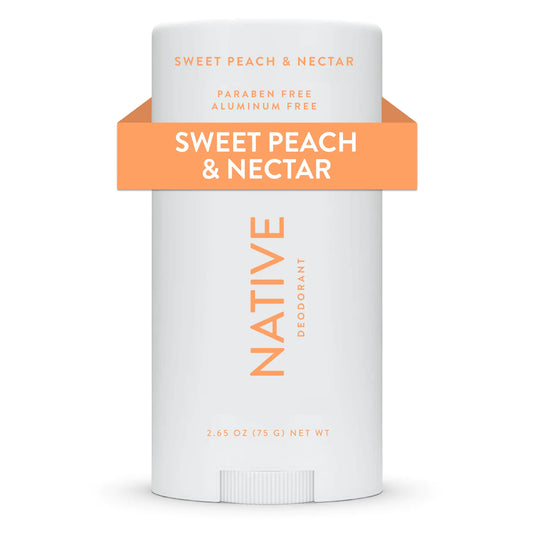 Native Deodorant | Natural Deodorant Seasonal Scents for Women and Men, Aluminum Free with Baking Soda, Probiotics, Coconut Oil and Shea Butter | Sweet Peach & Nectar