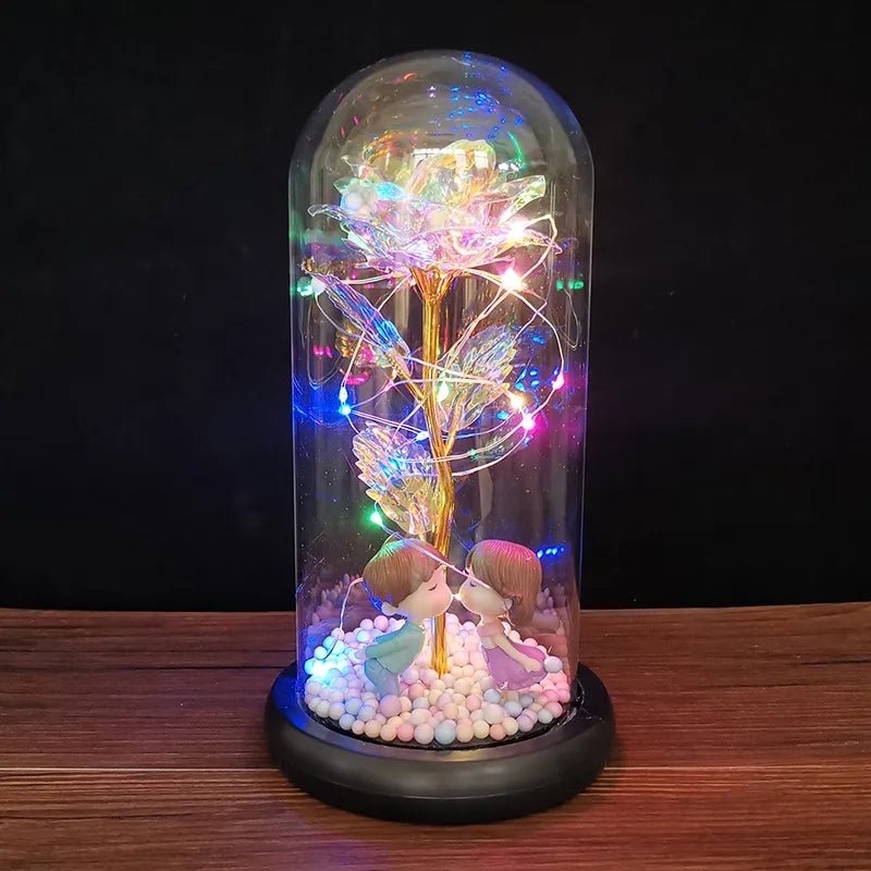 LED Enchanted Glass Rose Decor - Catch Cards