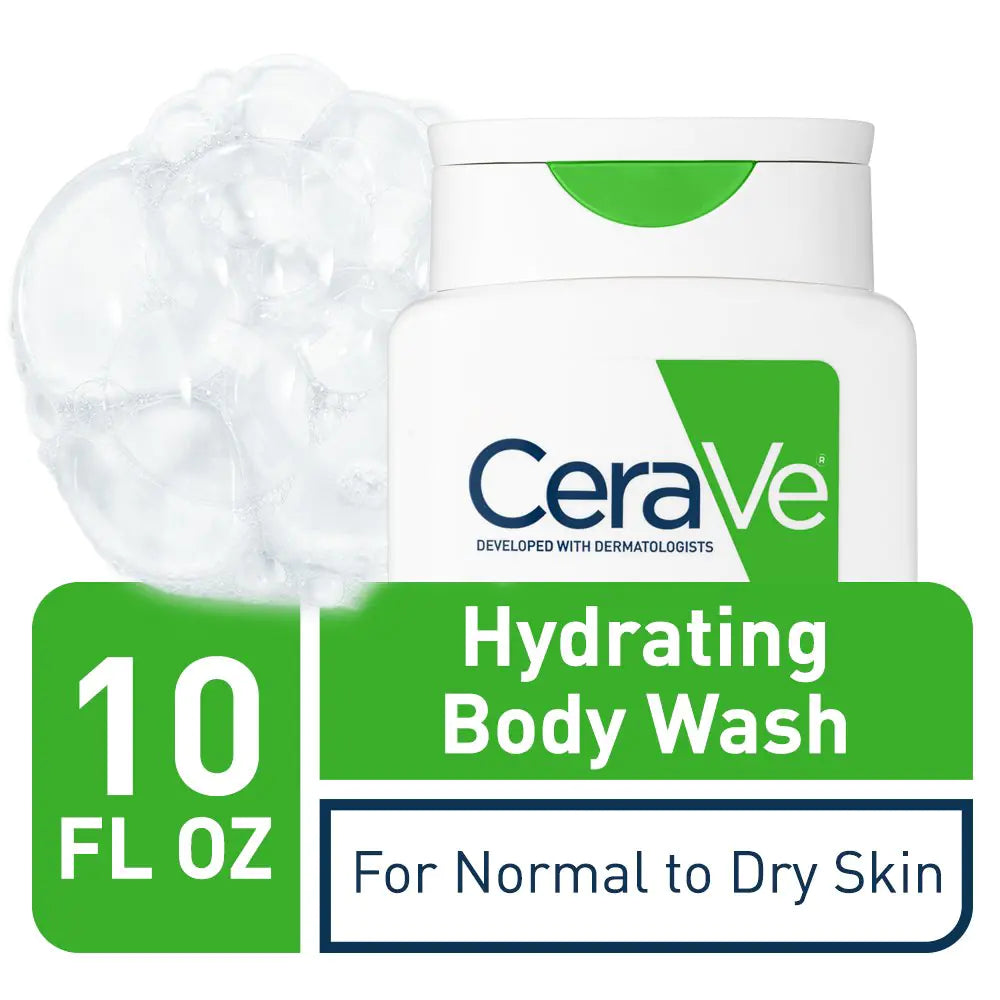 Gel de ducha CeraVe para piel seca | Gel de ducha hidratante con ácido hialurónico y ceramidas | Sin parabenos, sulfatos ni fragancias | 283 ml