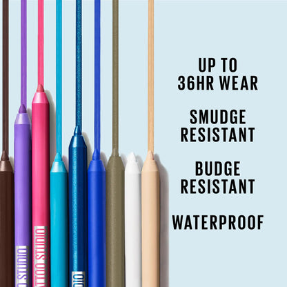 Lápiz delineador de ojos Maybelline TattooStudio de larga duración, afilable, con pigmentos en gel suaves y deslizantes, 36 horas de duración, resistente al agua, azul marino intenso, 1 unidad (paquete de 1)