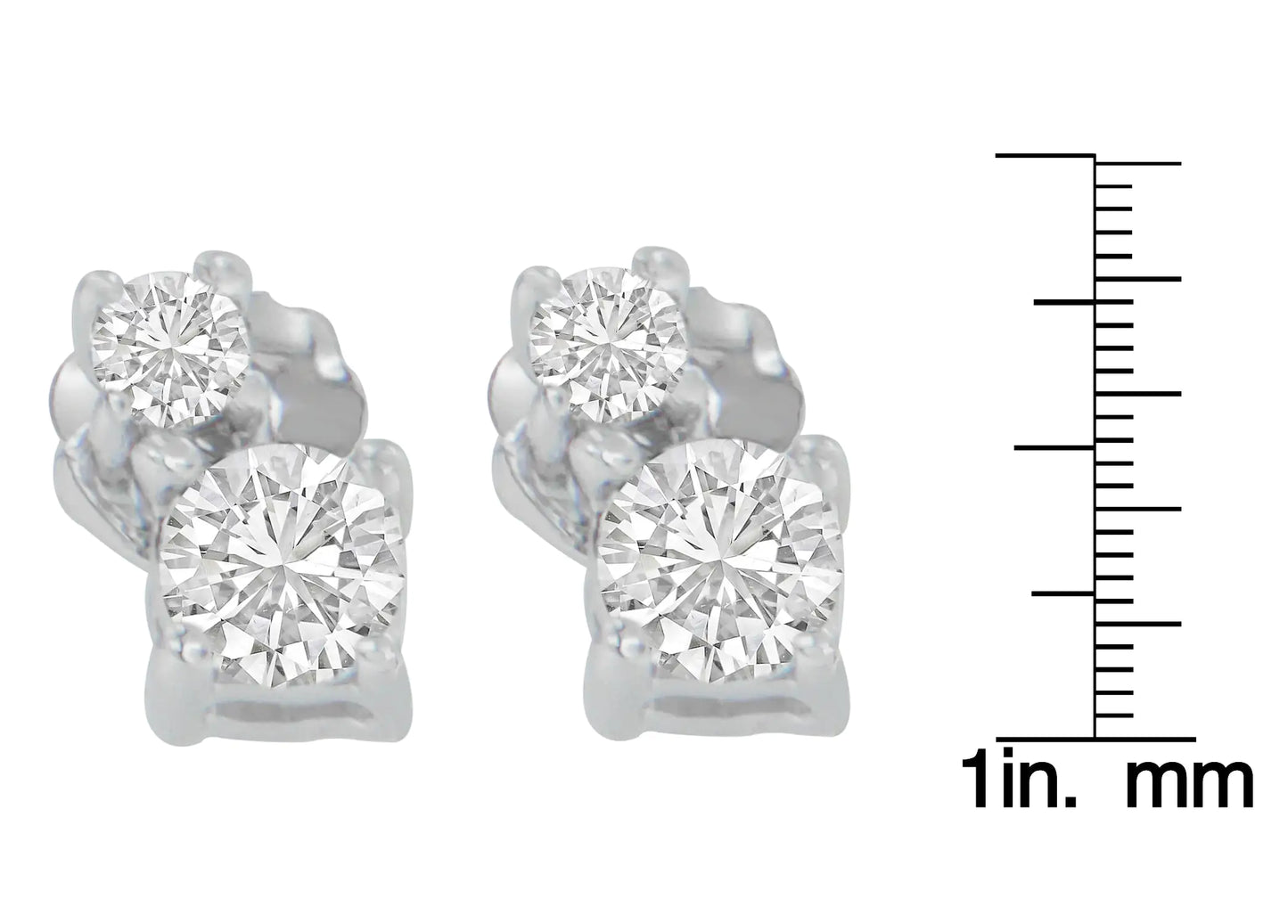 14K White Gold 1/2 cttw Round Cut Diamond Earrings (H-I, SI2-I1)