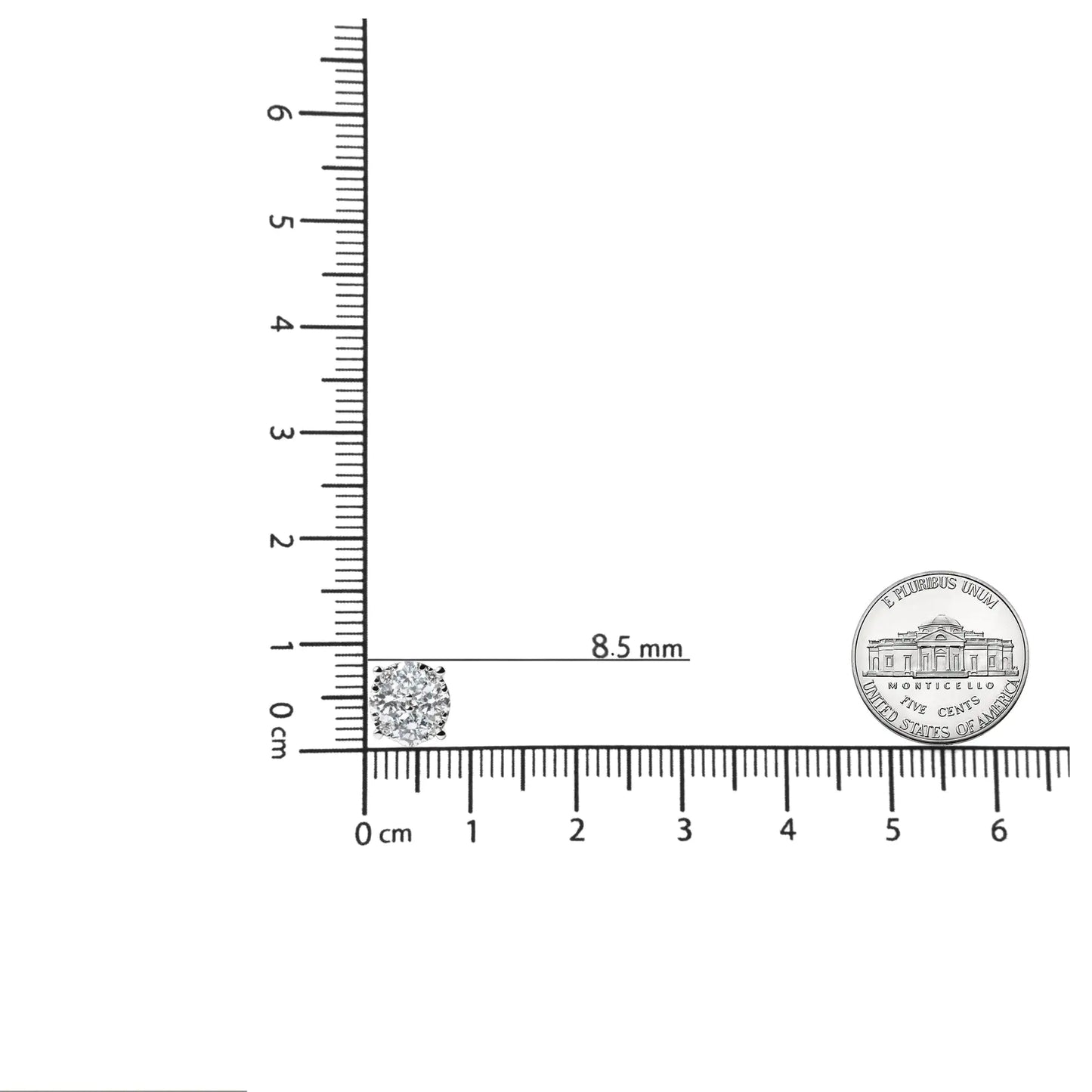 14K hvitt gull 2,00 Cttw Lab-dyrket diamantklynge øredobber (GH-farge, VS1-VS2-klarhet)