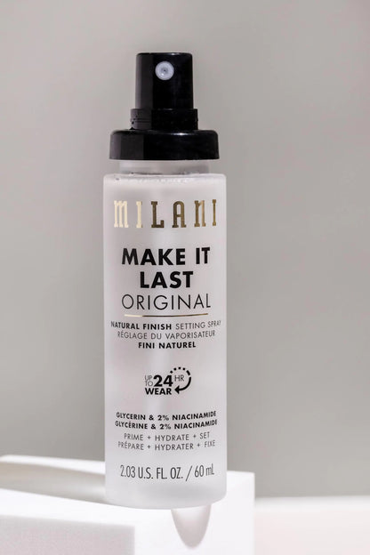 Milani Make It Last Original - Natural Finish Setting Spray 3-in-1 Setting Spray ja Primer- Prime + Correct + Set Makeup Finishing Spray ja Primer - Long Lasting Makeup Primer and Spray 2.03 Fl. Oz