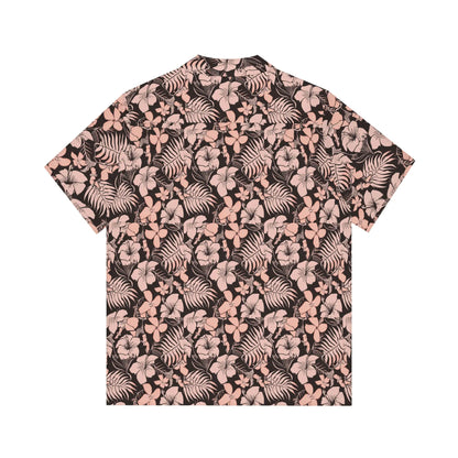 Camisa hawaiana floral rosa para hombre