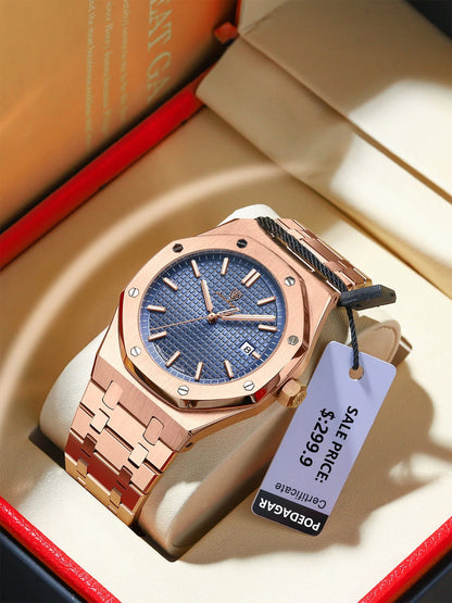 Men's Luminous Waterproof Quartz Watch - Catch Cards