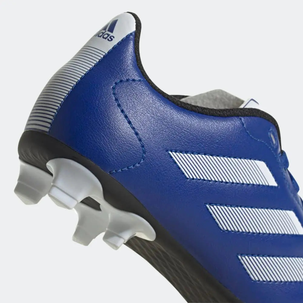 Botas de fútbol Adidas Goletto VIII para niños, unisex, para terreno firme, talla 11, azul royal/blanco/negro, Goletto VIII