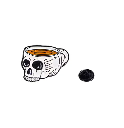 Cat & Coffee Enamel Pin Set