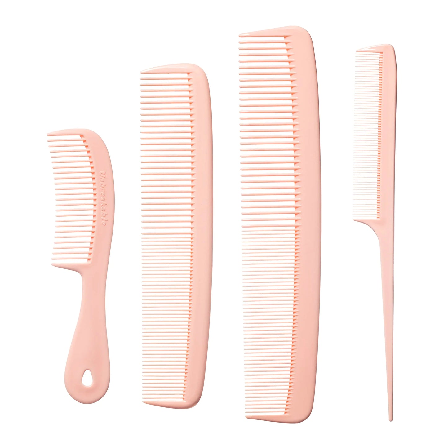 Mars Wellness 4 Piece Professional Comb Set Peach Pastel - USA MADE - Fine Pro Tail Combs, Dresser Hair Comb Styling Comb - Premium Grade for Men and Women - Parting Teasing and Styling - Peach Pastel 4 Piece Set