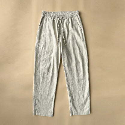 Men's Casual Pants White Baggy Straight Trousers